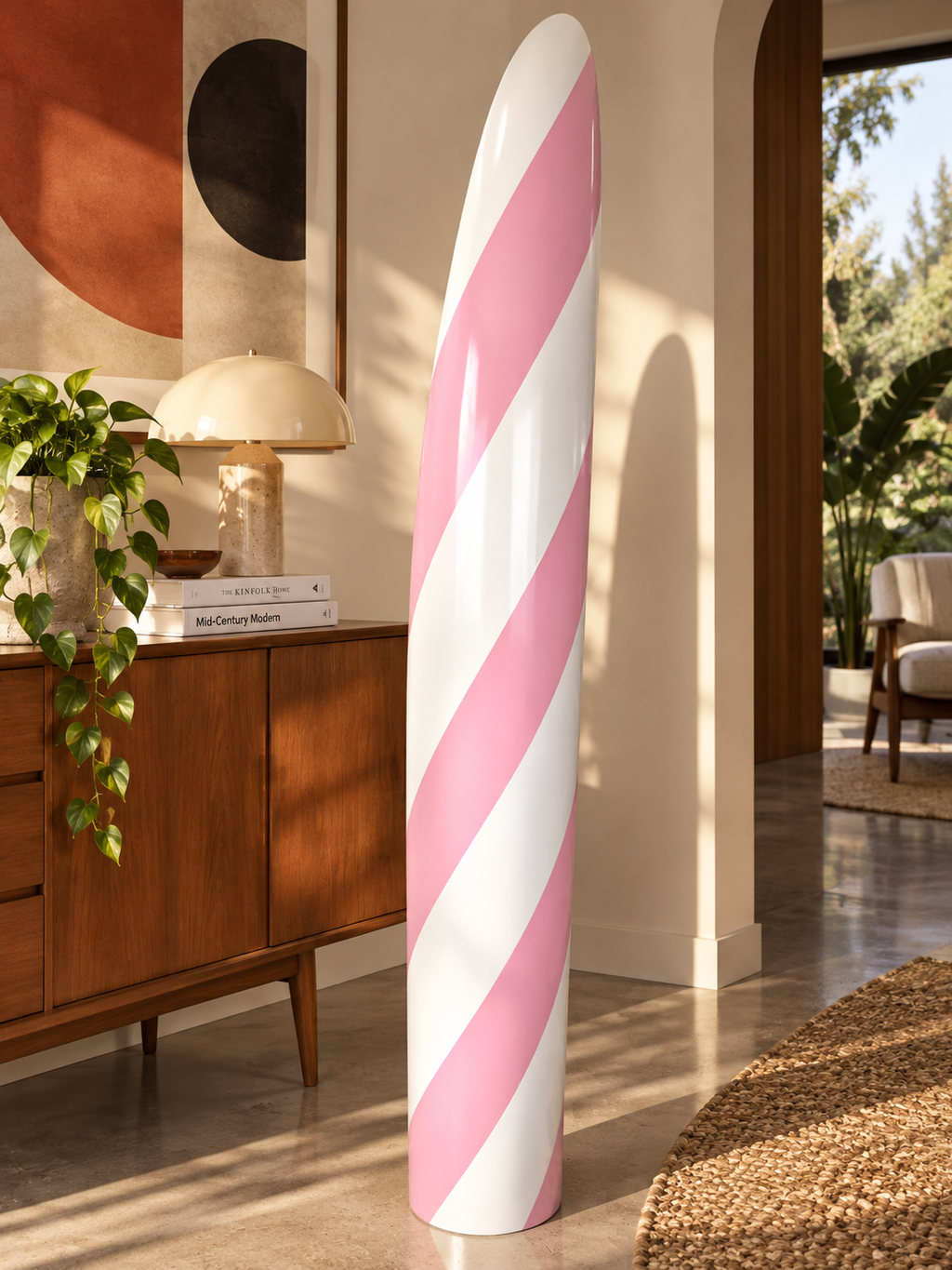Candy Lipstick Mirror Rosa Chiaro RAL 3015 & Bianco – Design Italiano | Su Ordinazione