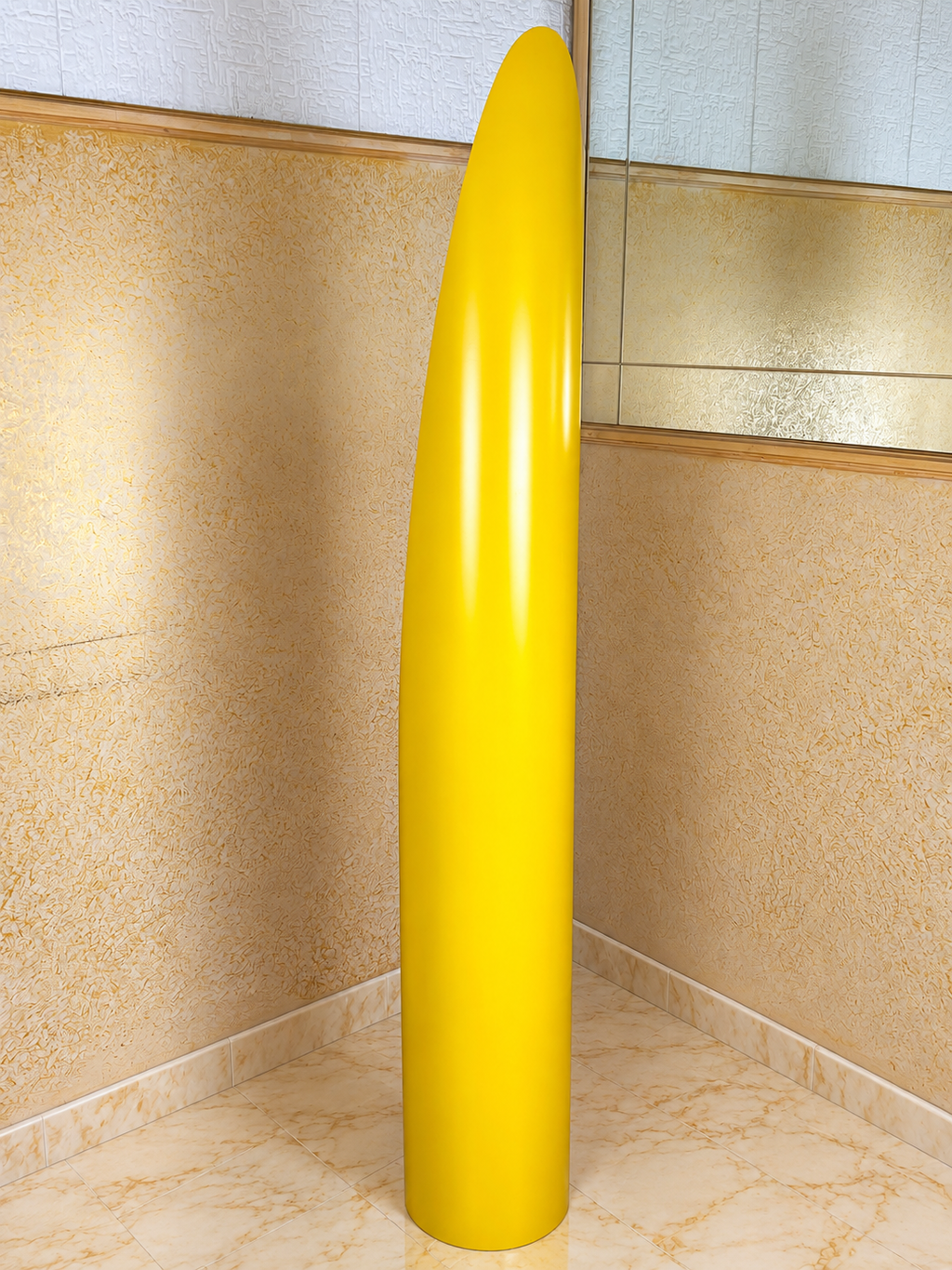 Lipstick Mirror – L’Iconico Specchio "Ad Unghia" (Space Age Design) - Giallo