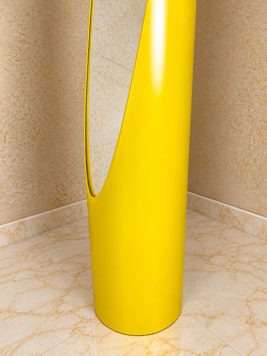 Lipstick Mirror – L’Iconico Specchio "Ad Unghia" (Space Age Design) - Giallo