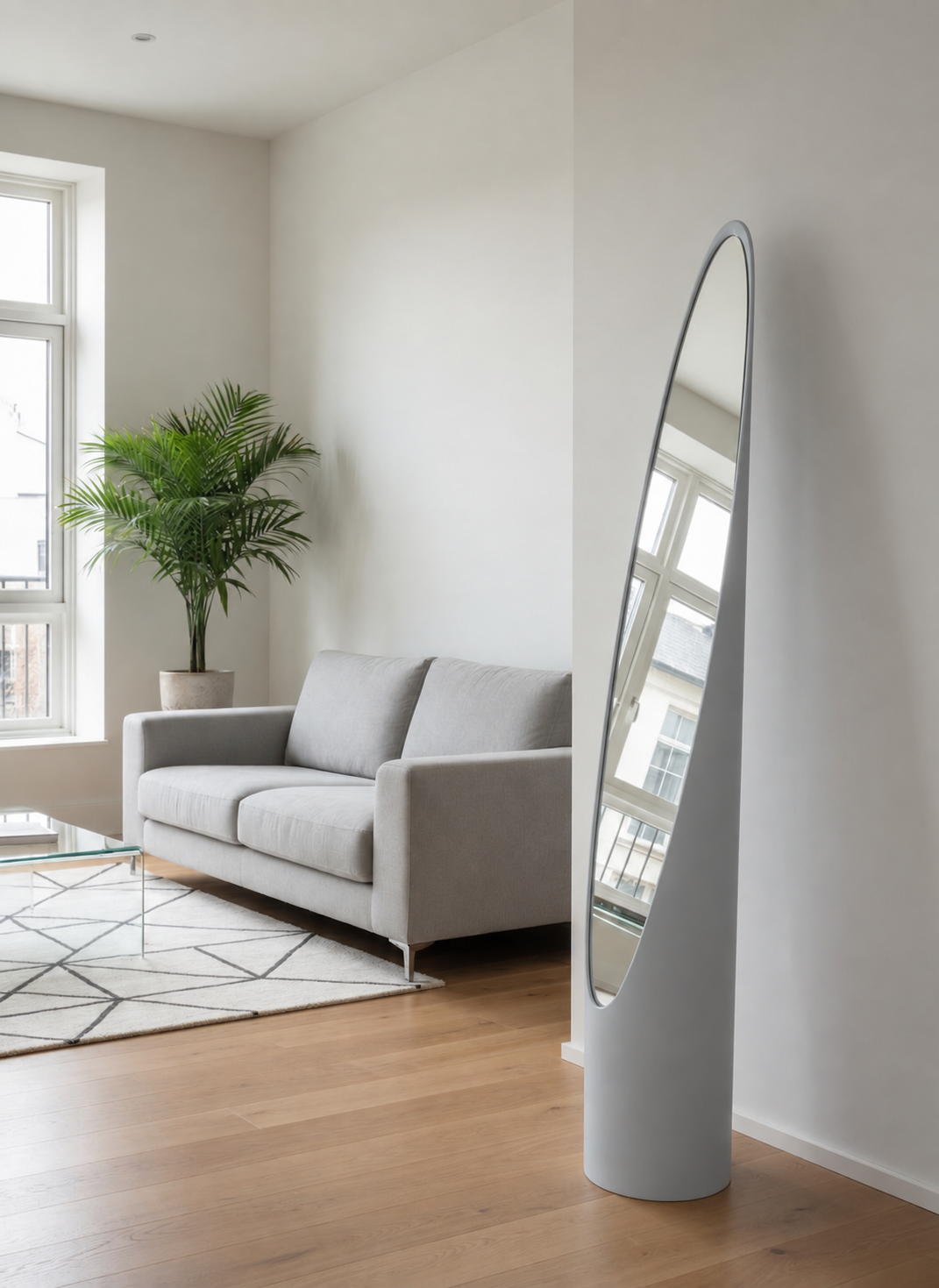 Lipstick Mirror – L’Iconico Specchio "Ad Unghia" (Space Age Design) - Grigio
